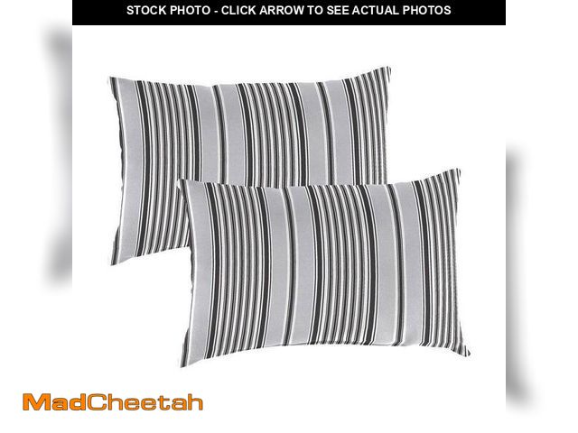 Lot 74-14290874 - Jordan Manufacturing 20 in. L x 14 in. W x 6 in. T Rectangular Outdoor Lumbar Throw Pillow in Worth ...