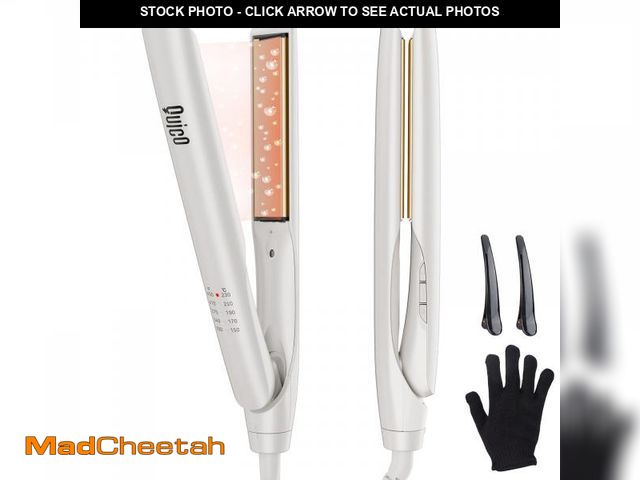 Lot 74-12441383 - Quico Flat Iron Hair Straightener, 100-240V Dual Voltage Travel Hair Straightener and Curler with 15...