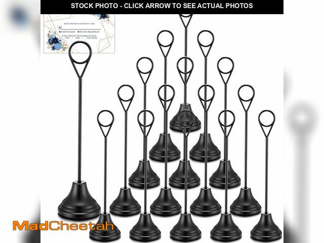 Lot 74-13545671 - Marspark 16 Pcs Table Number Holders 8'' Metal Place Card Holders Weddings Table Sign Menu Memo Note...