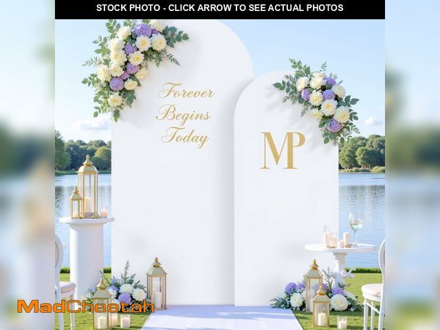 Lot 74-12718852 - White Arch Cover 2 Set-7.2 and 6ft White Arch Backdrop Cover Spandex Wedding Arch Stand Covers for B...