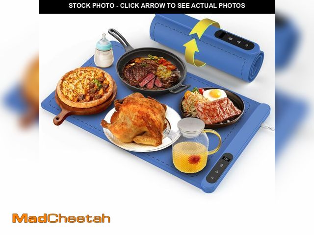 Lot 74-12706405 - TFMUZERT Food Warming Mat, Fast Heating Electric Warming Tray with Adjustable 6 Level Temperature, 1...