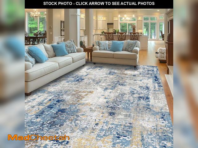 Lot 74-12835764 - Pentantan Area Rugs 9'x12', Modern Washable Rug, Indoor Carpet for Living Room, Bedroom, Blue - USED