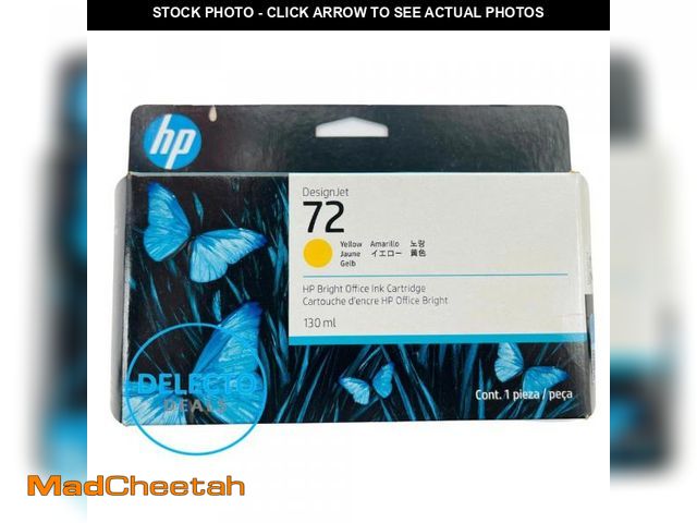 Lot 74-12527354 - GENUINE HP 72 Yellow DesignJet Ink Cartridge 130-ml C9373A SEALED BOX 2026 - UNUSED