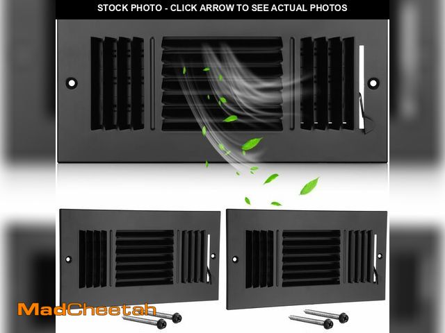 Lot 74-14303828 - Wesiti 2 Pcs 10 x 4 Inch Ceiling Vent Covers for Home Sidewall and Ceiling 3 Way Vent Register for S...