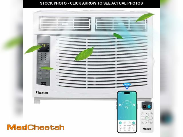 Lot 74-14586711 - (MISSING REMOTE) Ktaxon WiFi Wnabled 6000BTU Window Air Conditioner With Remote, White - USED