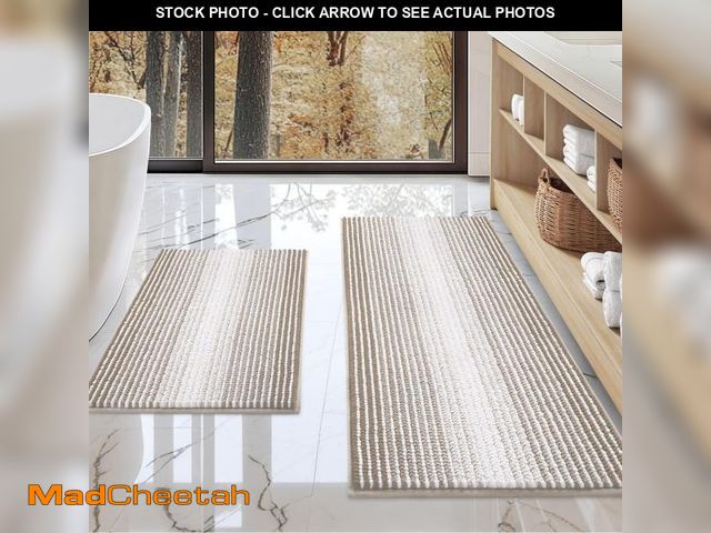 Lot 74-12324522 - BSICPRO Bathroom Rugs and Mats Sets, 2 Piece Thick Absorbent Chenille Non Slip, Soft Shaggy Floor Ma...