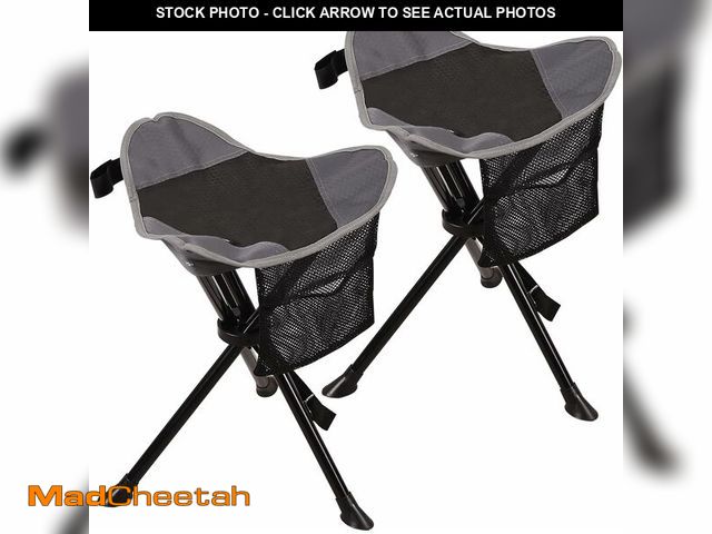 Lot 74-14251046 - REDCAMP 2 Pack Folding Tripod Stools for Adults, Lightweight Portable Camping Stools for Fishing Hun...