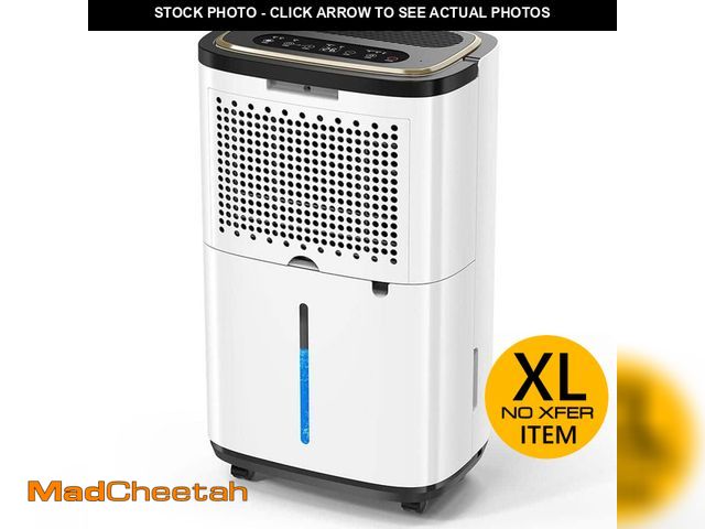 Lot 74-12783565 - Edendirect 50 pt. 4500 sq. ft. Portable Dehumidifier in White, with Bucket, Drain Hose, Continuous R...