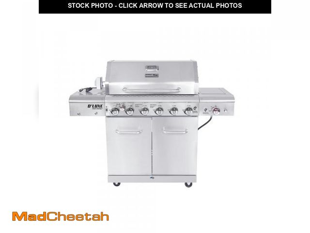 Lot 74-12420531 - Deluxe 6-Burner Propane Gas Grill in Stainless Steel with Ceramic Searing Side Burner and Rotisserie...