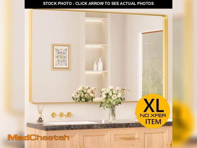 Lot 74-12775825 - KeonJinn 60 in. W x 36 in. H Modern Rectangular Aluminum Framed Wall Bathroom Vanity Mirror in Brush...