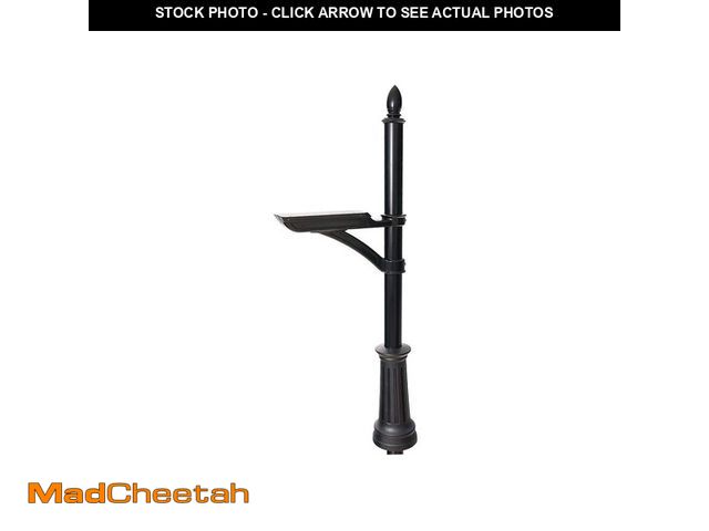 Lot 74-12899954 - Architectural Mailboxes Hamilton Black In-Ground Steel Mailbox Post - UNUSED