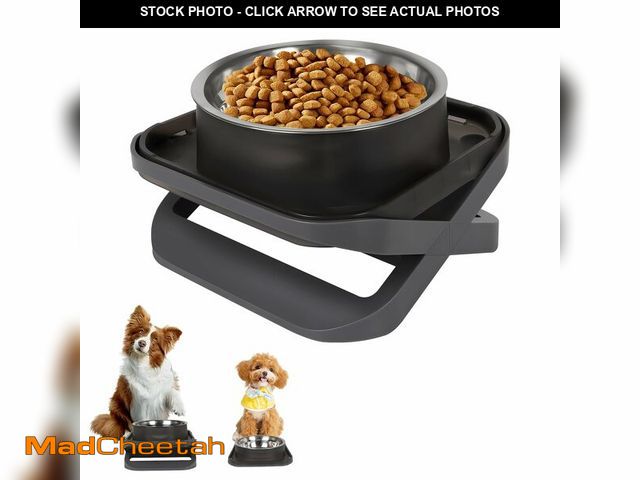 Lot 74-13709645 - FURNIPLAS Raised Dog Bowls for Small &amp; Medium Dogs, Adjustable Elevated Stainless Steel Food or ...