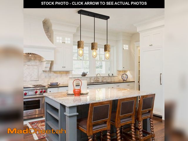 Lot 74-12761870 - GLUNEX Brown Rustic Pendant Lights 25.2" Farmhouse Island Lighting Fixture Modern Ceiling Chandelier...