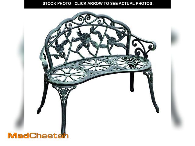 Lot 74-12746699 - Outsunny 40 in. Cast Aluminum Rose Style Outdoor Patio Garden Decorative Park Bench with Stylish Des...