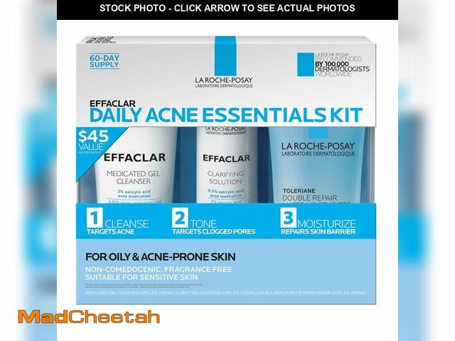 Lot 74-14382259 - La Roche-Posay Effaclar Daily Acne Kit with Cleanser, Toner &amp; Moisturizer - UNUSED
