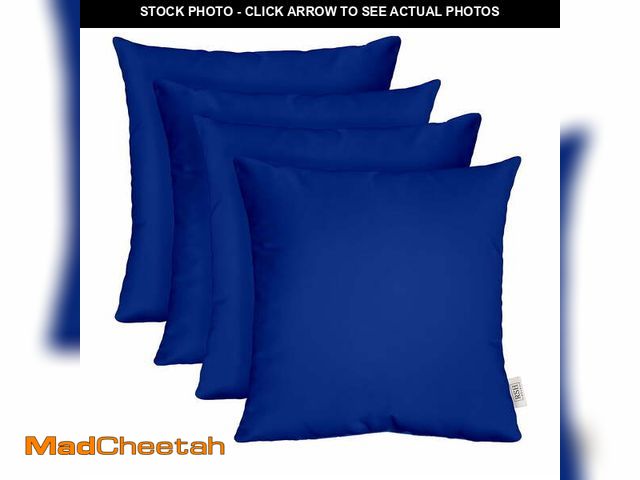 Lot 74-12780415 - RSH Decor: 4 Square Accent Pillows Made with Sunbrella Performance Fabric | 24" x 24" | Canvas True ...