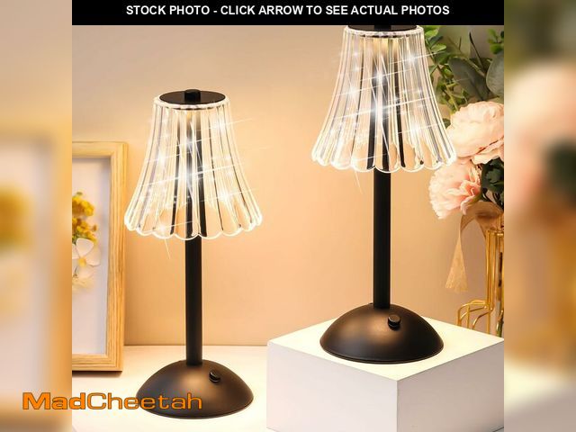 Lot 74-14149777 - Liliful 2 Pcs Cordless Table Lamp Rechargeable Touch LED Small Gold Portable Battery Operated USB-c ...
