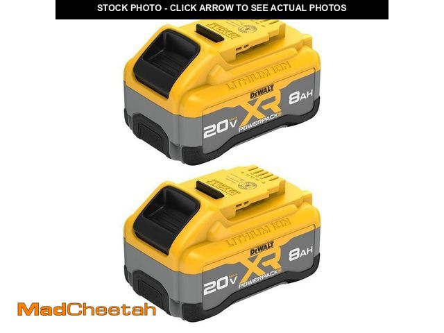 Lot 74-13691590 - DEWALT 20V MAX XR POWER-Pack Lithium-Ion 8.0Ah Battery (2-Pack) - UNUSED