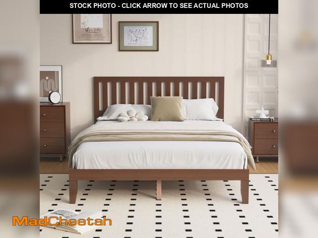 Lot 74-12294653 - Full Bed Frames, Telino Wood Platforms Bed Frame with Wooden Slats Support, No Box Spring Needed, Pi...