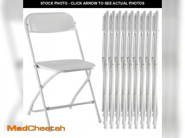 Lot 74-12403065 - (MISSING 2 CHAIRS) edx 10-Pack Folding Chair, Indoor Portable, Stackable for Events, Offices, Weddin...