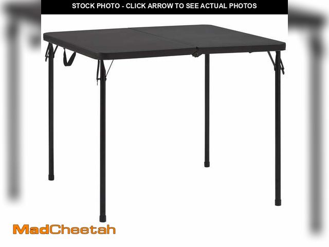 Lot 74-12884514 - Mainstays 34" Square Resin Fold-in-Half Table, Rich Black - UNUSED