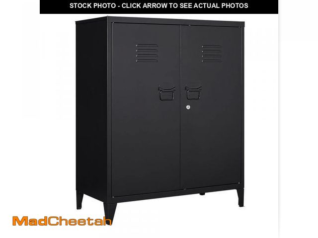 Lot 74-12463791 - LISSIMO 31.5 in. W 2-Shelf Locker, Lockable Home Office Storage Cabinets with 2 Doors and Shelves fo...