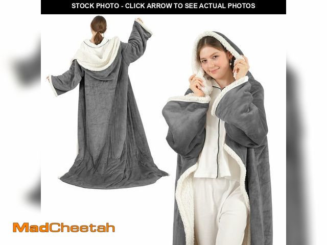 Lot 74-13563834 - COZYTY Wearable Heated Blanket with Foot Pocket &amp; Hood, Electric Snuggle Blankets with Sleeves, ...