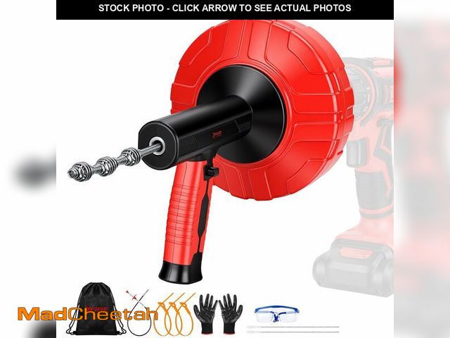 Lot 74-14263826 - 46 FT Double Mode Drain Snake Tools, 11-in-1 Drain Auger for Sink and Drain Unblocking, Plumbing Sna...