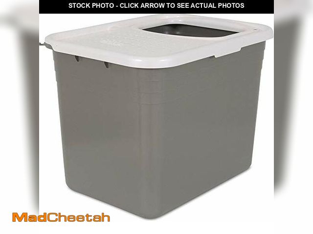 Lot 74-12695835 - Petmate Enclosed Cat Litter Boxes with Hinged Lid and Wide Top Entry Opening, Cat Litter Box Enclosu...