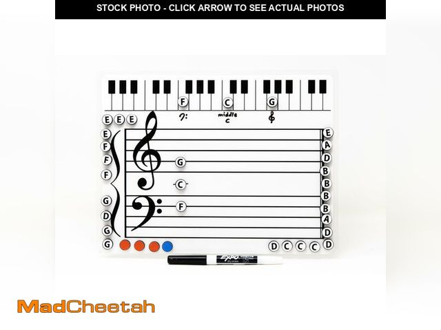 Lot 74-14270362 - Music Tools Lady Kits Grand Staff Dry Erase Magnetic Music Theory Board with 35 Note Magnets and Mar...
