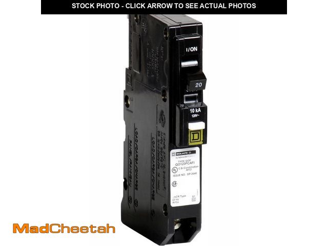 Lot 74-14074655 - Square D QO 20-Amp Single-Pole Plug-On Neutral Combination Arc Fault Circuit Breaker (QO120PCAFIC) -...