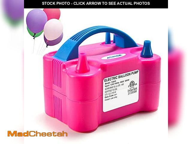 Lot 74-10822126 - AGPTEK Electric Air Balloon Pump, 110V 600W Rose Red Portable Dual Nozzle Inflator/Blower for Party ...
