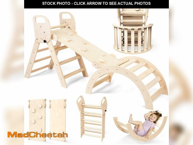 Lot 74-14251003 - Norbee Pikler Triangle Set Foldable Wooden Toddler Climbing Toys Indoor, Playground Jungle Gym for K...