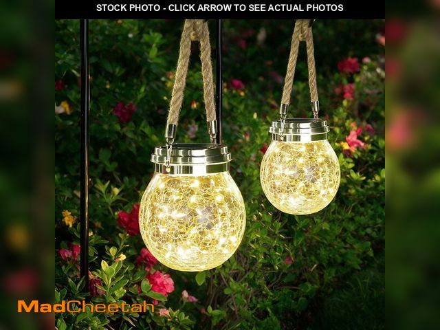 Lot 74-14339104 - ROSHWEY Solar Lantern, 2 Pack Outdoor Lanterns with 30 LED Waterproof Garden Decor Patio Solar Light...