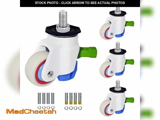 Lot 74-12701550 - Heavy Duty Caster Wheels Set of 4, Leveling Casters with Retractable Wheels 970 Lbs Total Capacity |...