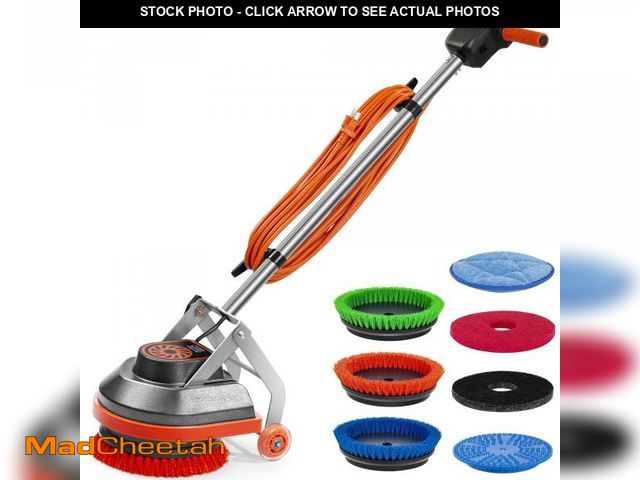 Lot 74-12206924 - HHQ Commercial Floor Scrubber Machine with Brushes and Pads, Heavy Duty Floor Cleaner Polisher and B...