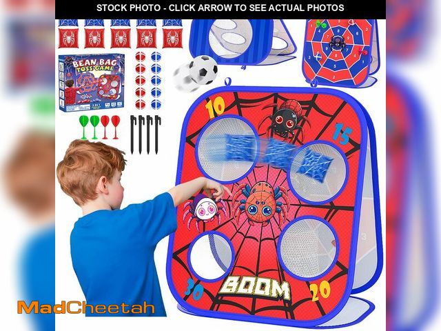 Lot 74-14213755 - Spider Bean Bag Toss Game, 3-in-1 Cornhole Board Outdoor Toys for Kids, Family Party Activity Toddle...