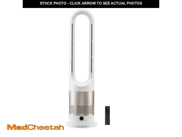 Lot 74-12784268 - SKYSHALO Tower Fan Bladeless, 7.1 in. 16 ft. /s Velocity Quiet Tower Fan in White that Blows Cold &a...