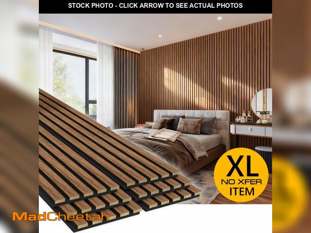 Lot 74-12786485 - EVERECO 6 Pack Wood Panels for Wall 94.5" Ãâ 7.87" Acoustic Soundproof Wall Slat Panels, 3D Wall ...