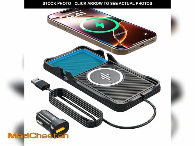 Lot 74-14215222 - Wireless Car Charger Pad for iPhone 17/16/15/14/13/12 &amp; Samsung, Non Slip Fast Wireless Charging...