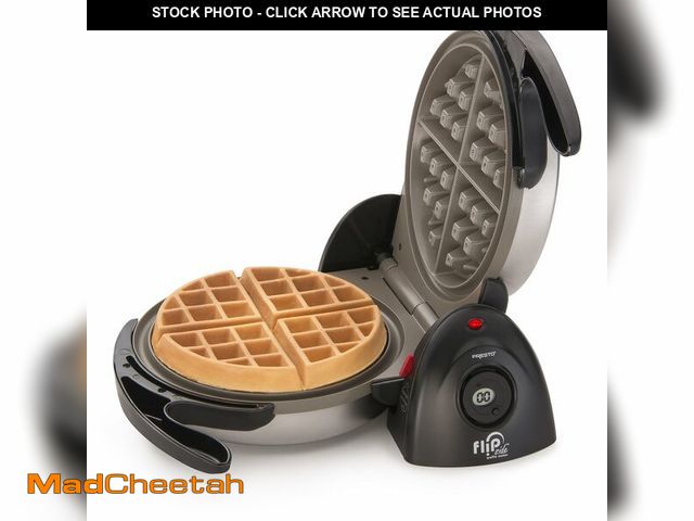 Lot 74-13718823 - Presto 03510 Ceramic FlipSide Belgian Waffle Maker, Nonstick, Cool Touch Handles, Black - USED