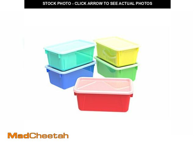 Lot 74-12829229 - Storex Small Cubby Bins - Plastic Storage Containers for Classroom with Non-Snap Lid, 12.2 x 7.8 x 5...