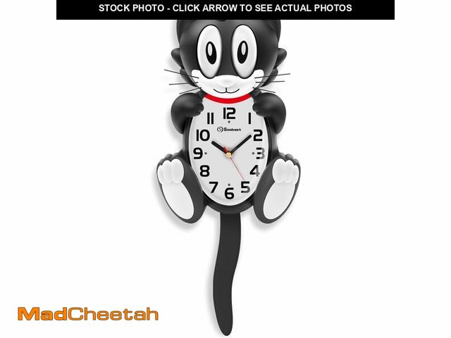 Lot 74-13719914 - Soobest 18 Inch 3D Large Cat Wall Clock Battery Operated Silent Non Ticking with Moving Eyes and Pen...