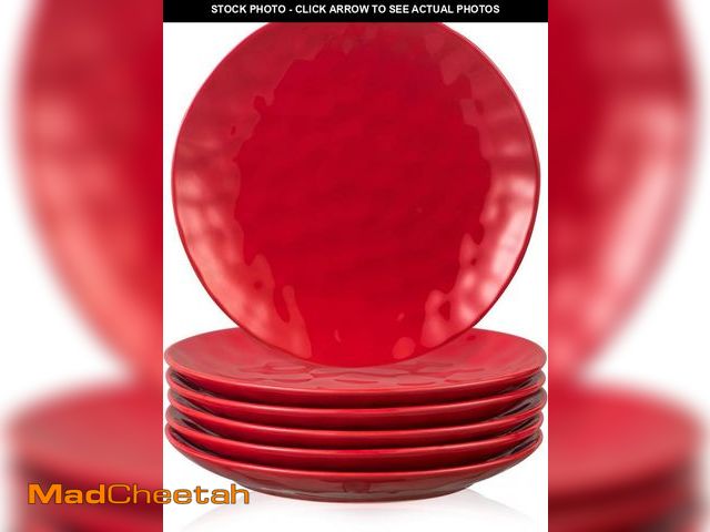 Lot 74-12126365 - vicrays Ceramic Dinner Plates Set, 10 Inch, Microwave, Oven, Dishwasher Safe, Round, Porcelain Flute...