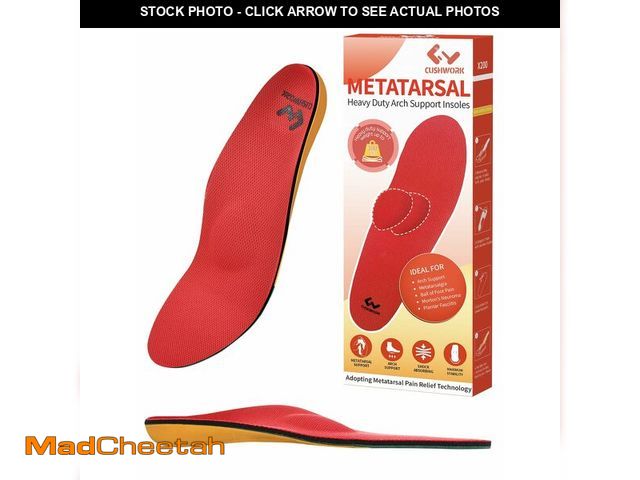 Lot 74-14146304 - Cushwork Metatarsalgia Insoles for Ball of Foot Pain,Morton's Neuroma,Heavy Duty Arch Supports Insol...