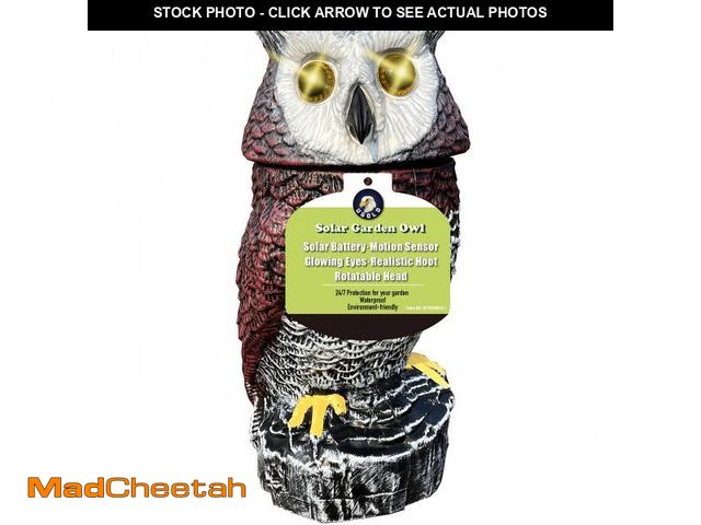 Lot 74-12221757 - Ugold Solar Powered Garden Owl with Motion Detection, Rotating Head, Realistic Hoots and Silent Mode...