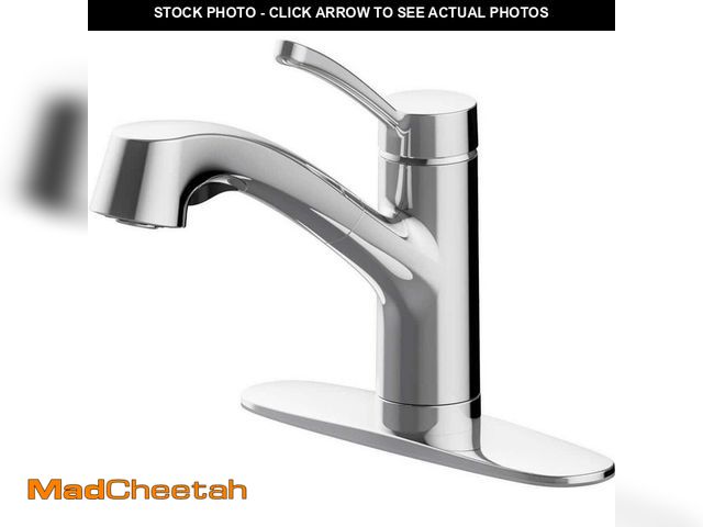 Lot 74-14306334 - McKenna Single Handle Pull Out Sprayer Kitchen Faucet in Polished Chrome with Turbo Spray and FastMo...