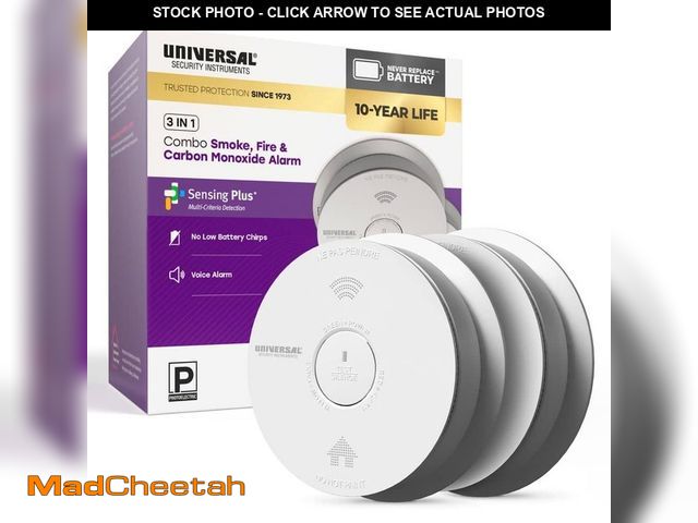 Lot 74-14606643 - Universal Security Instruments 2-Pack 10-Year Battery Combination Smoke and Carbon Monoxide Detector...