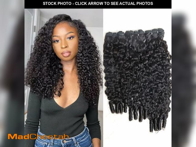 Lot 74-14265471 - Burmese Curly Bundles Human Hair Water Wave Weave with Spiral End 3c4a Quick Weave Hair Bundles for ...