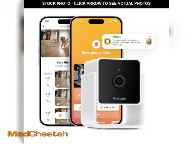 Lot 74-12119485 - Petcube Cam Indoor Home Security Camera with 1080p HD Video, Two-Way Audio, Motion Detection, and Ph...